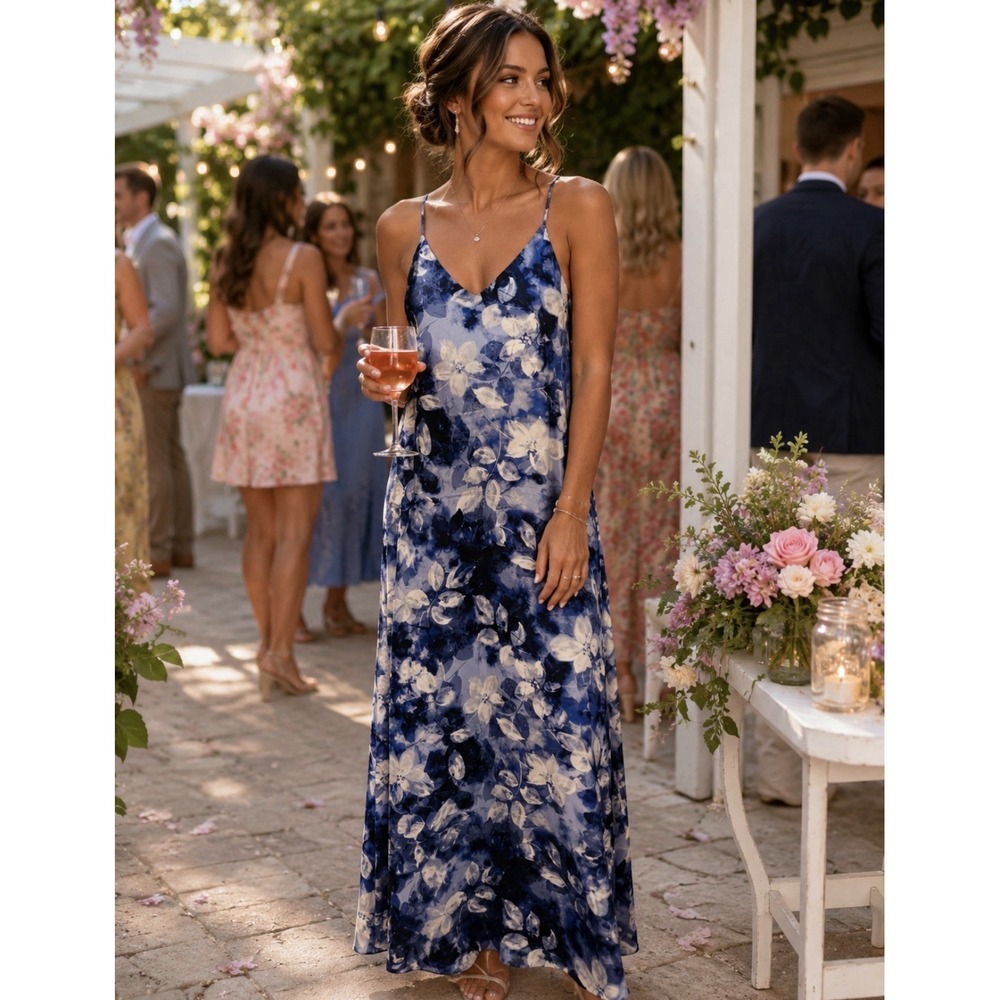 Romantic Floral Maxi Dress French Spring Elegance